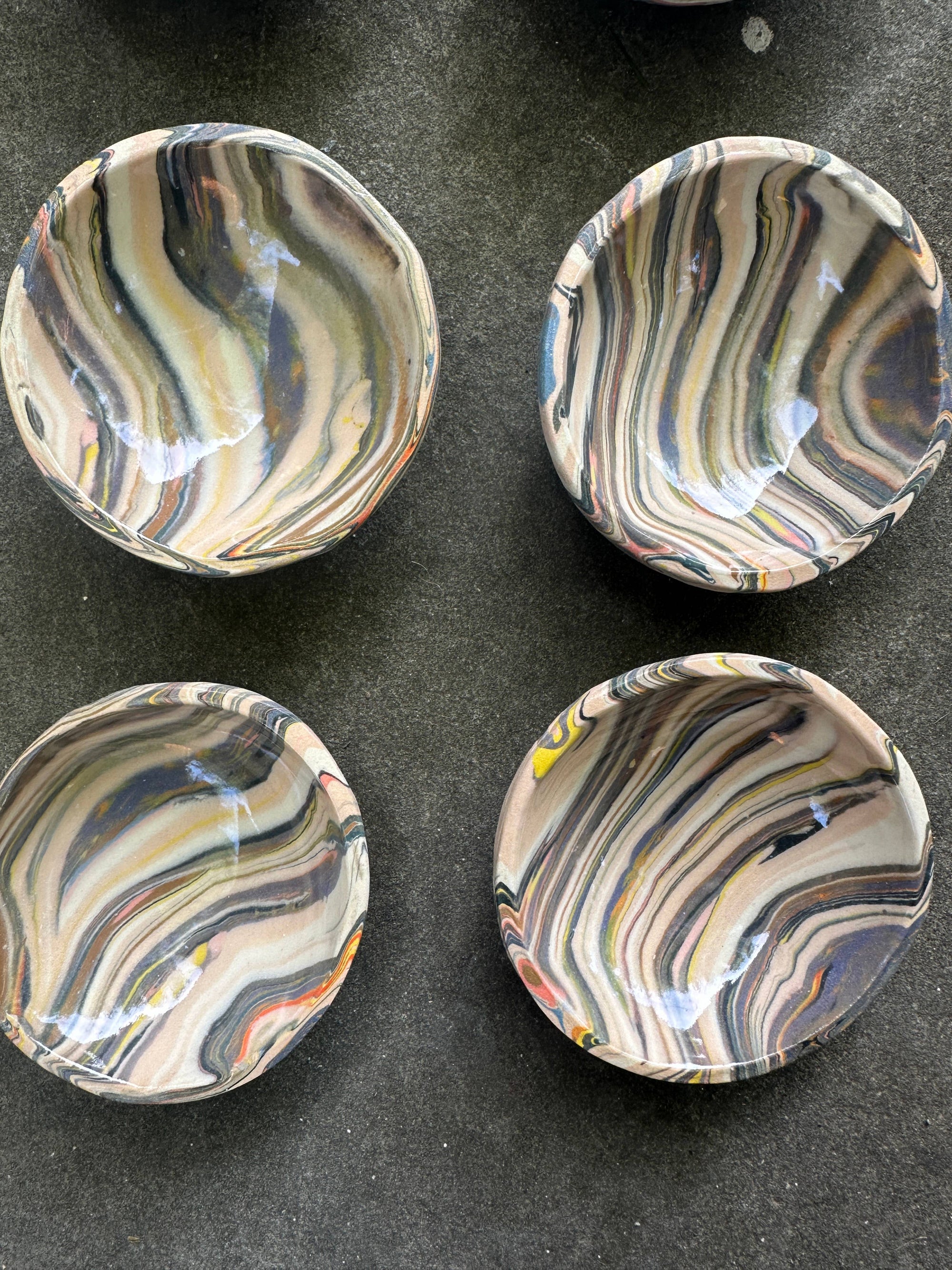 Striped ceramic bowl small