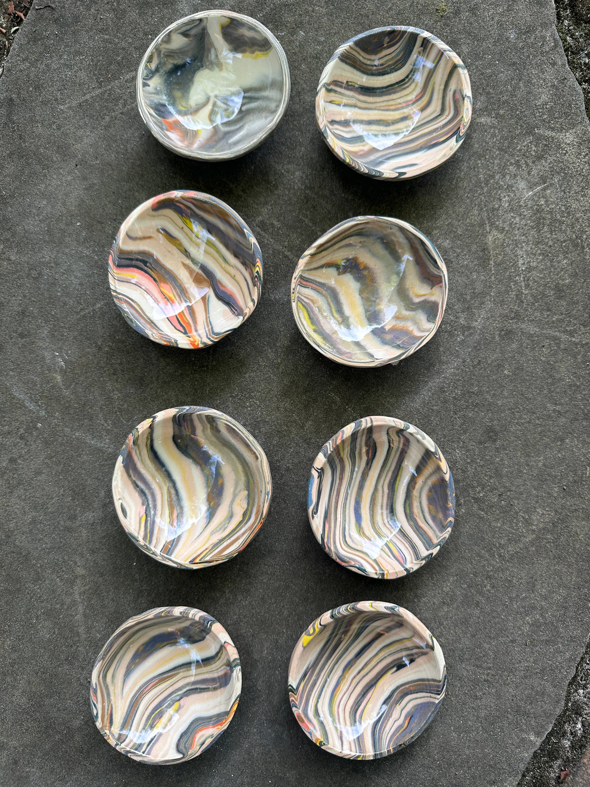 Striped ceramic bowl small