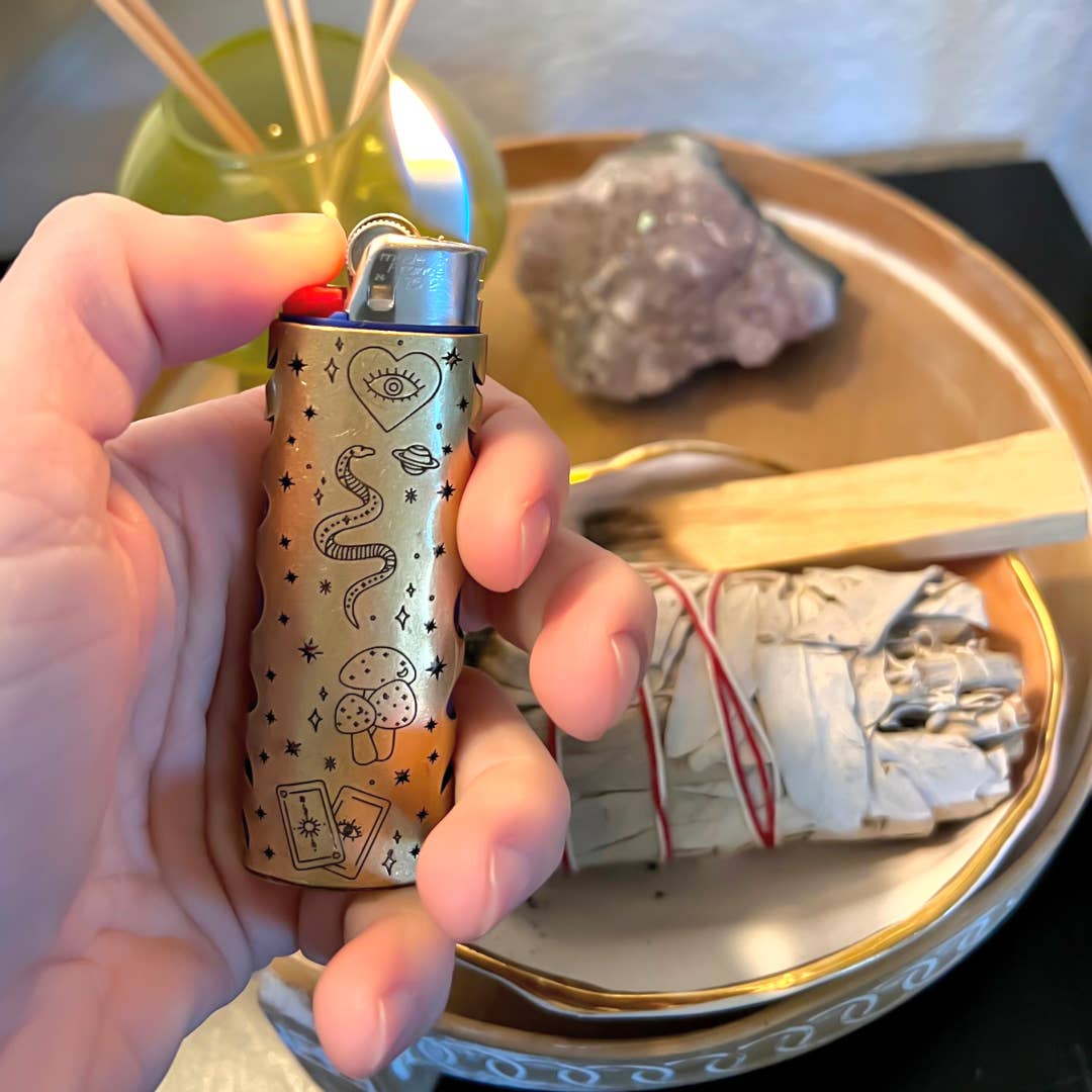 Celestial Magic Ritual Brass Lighter Case