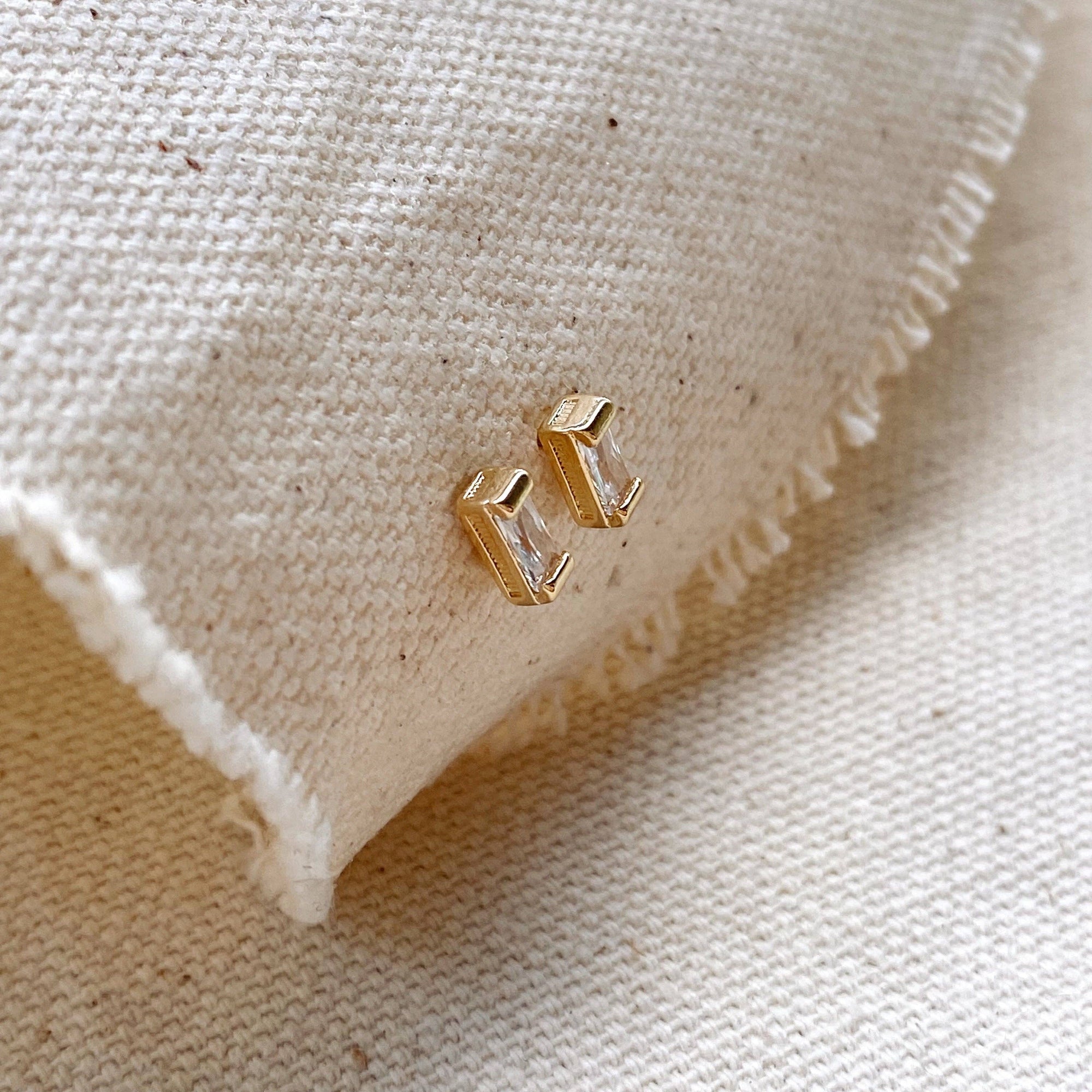 CZ Baguette Studs