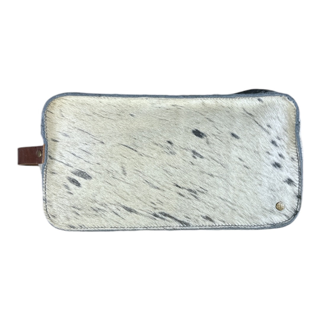 Dopp Kit | Gray Distressed Hair Hide