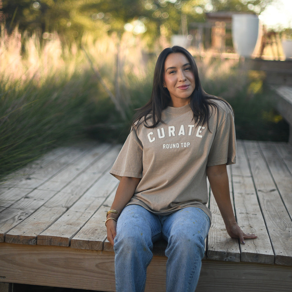 Curate Round Top Tee | Tan