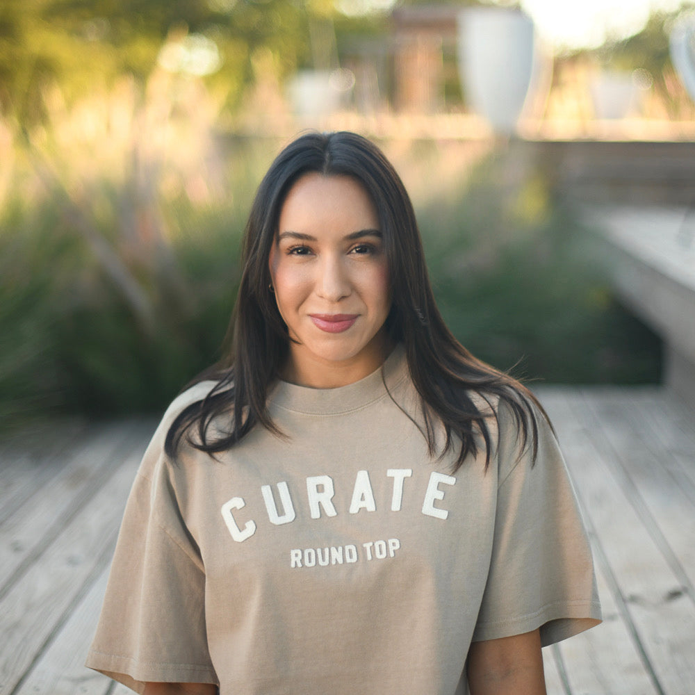 Curate Round Top Tee | Tan