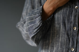 Meknes Linen Shirt | Navy Stripes