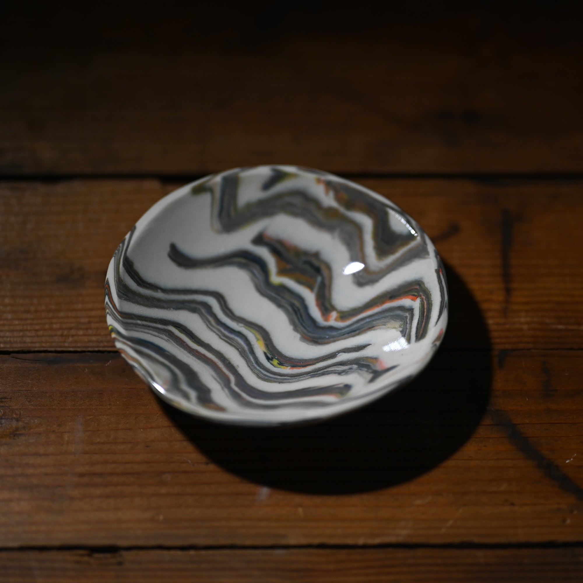 Nerikomi striped ceramic bowl