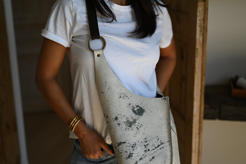 Metro Tote | Slate Distressed Champagne Hair Hide