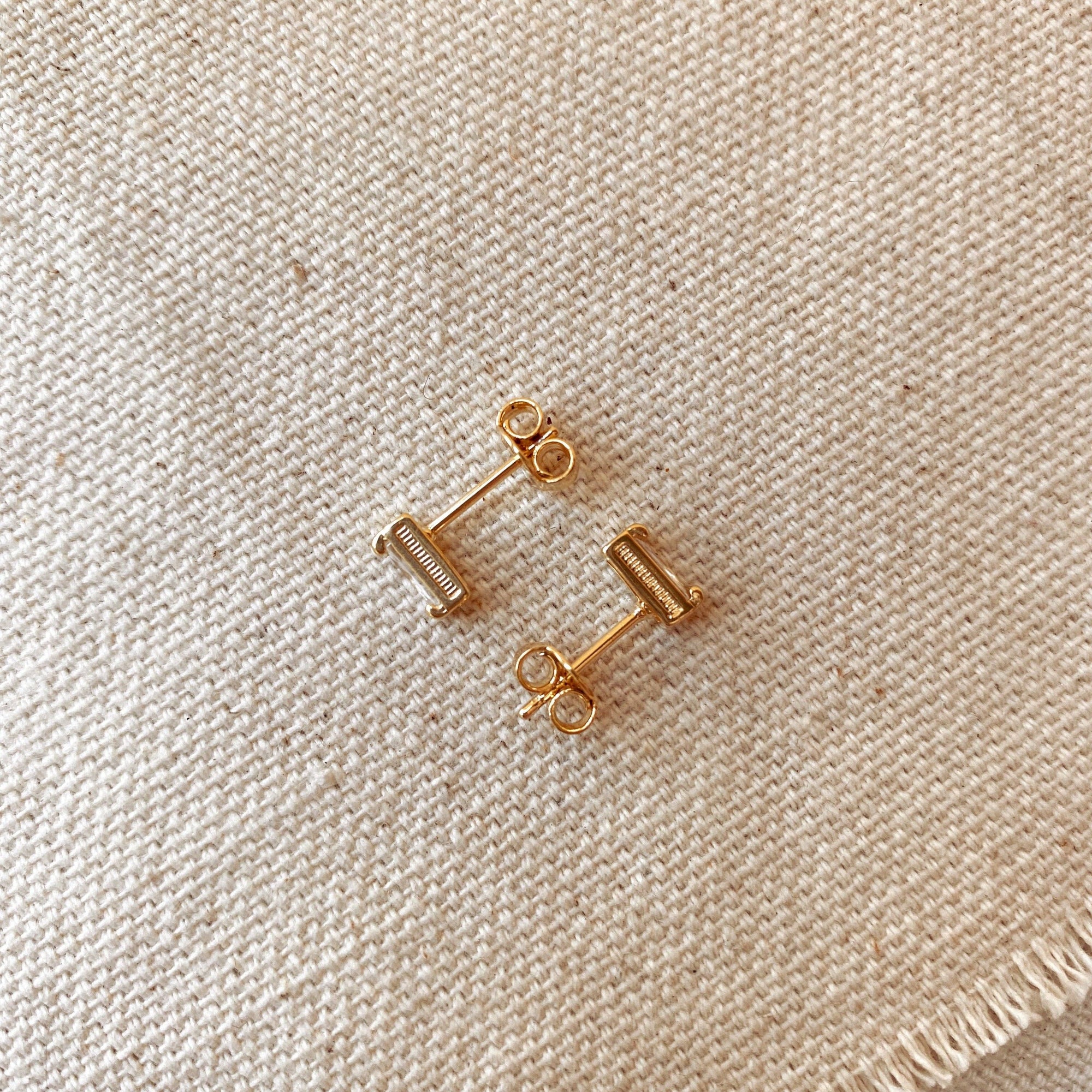 CZ Baguette Studs