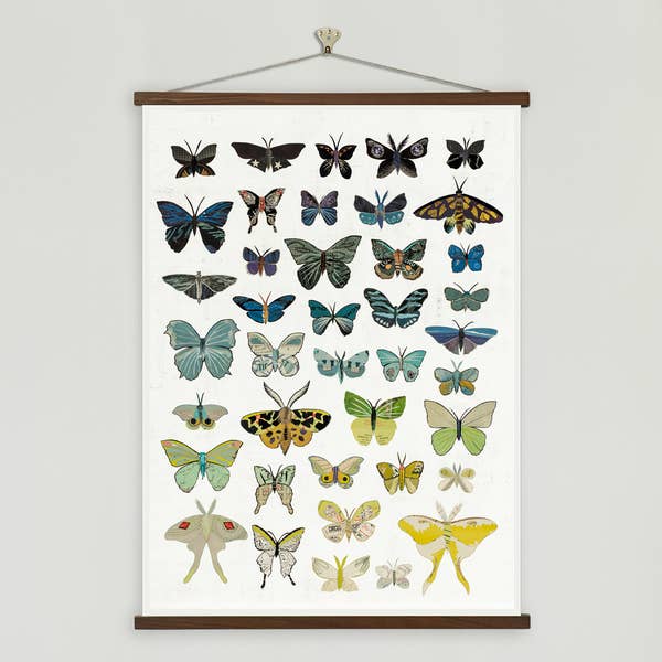 Butterfly linen best sale scroll wall hanging