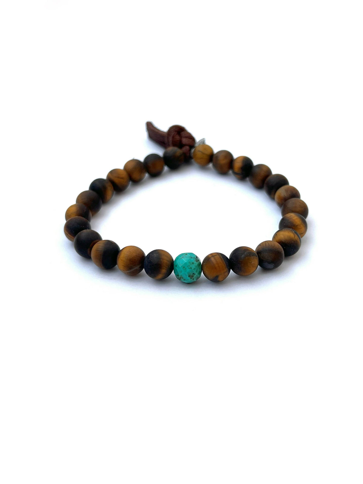 Matte Tigers Eye Men&#39;s Stretch Bracelet