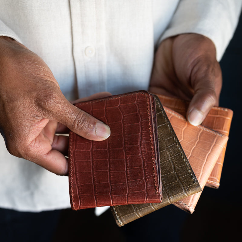 Horizon Wallet | Luxe Cognac Croc