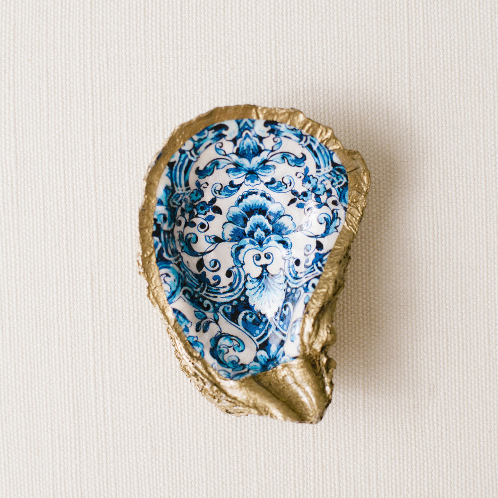 Decoupage Oyster Ring Dish | Indigo Collection