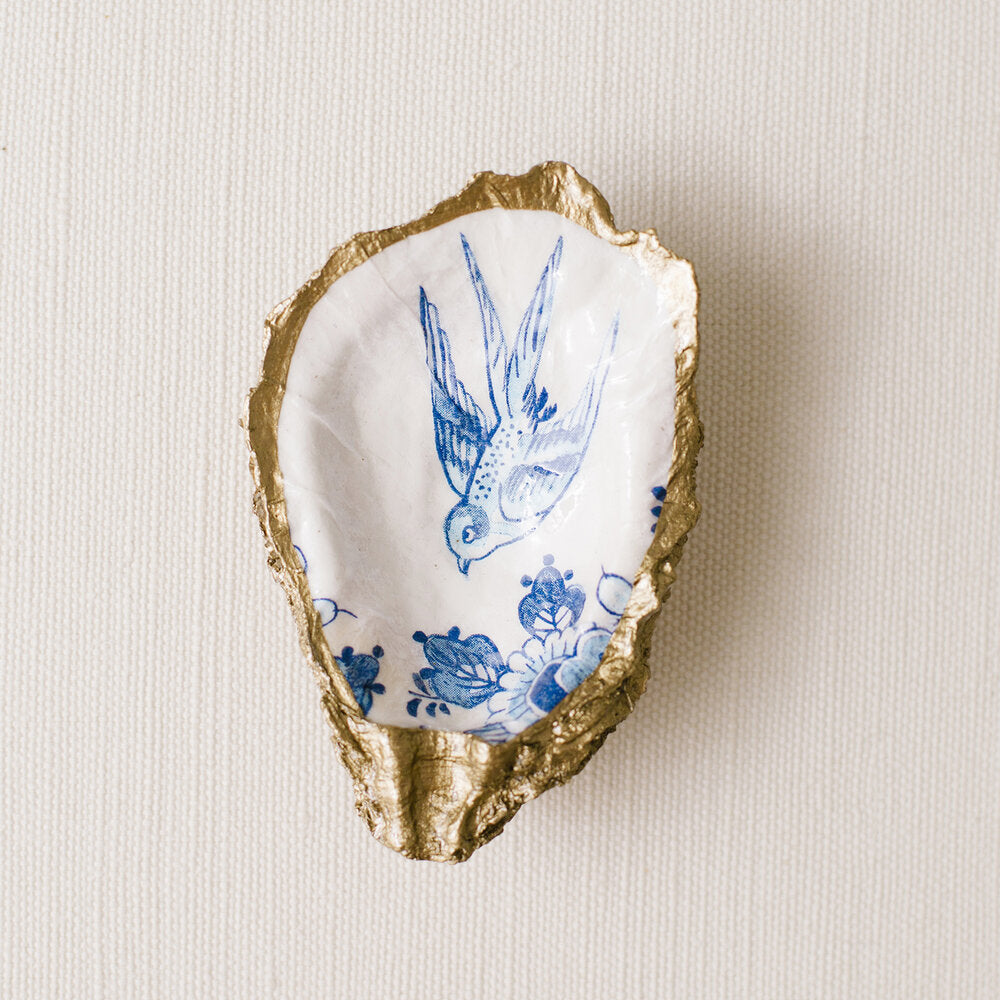 Decoupage Oyster Ring Dish | Indigo Collection