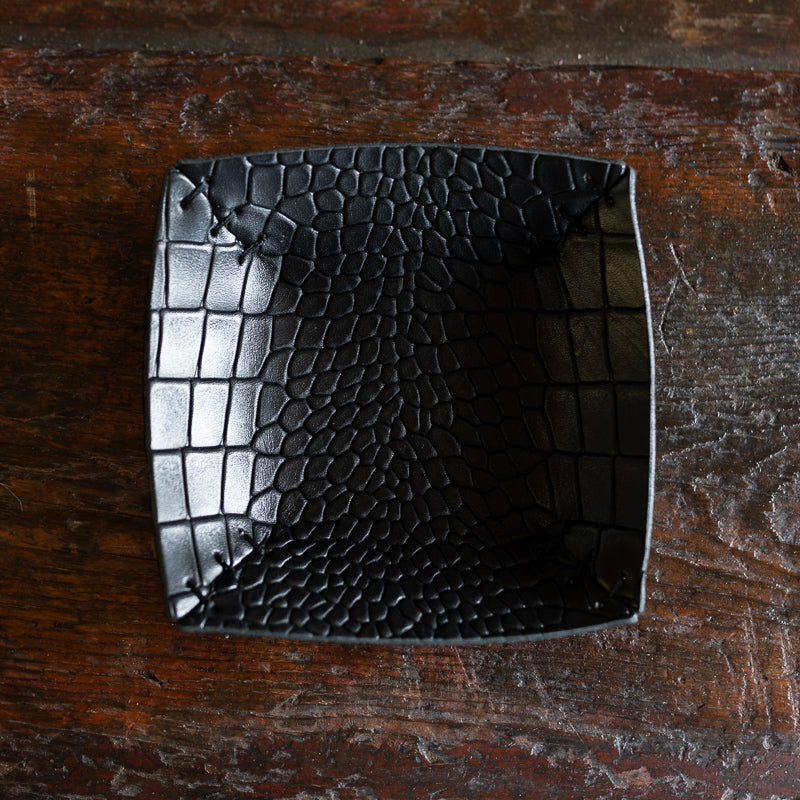 Valet Tray | Black Croc