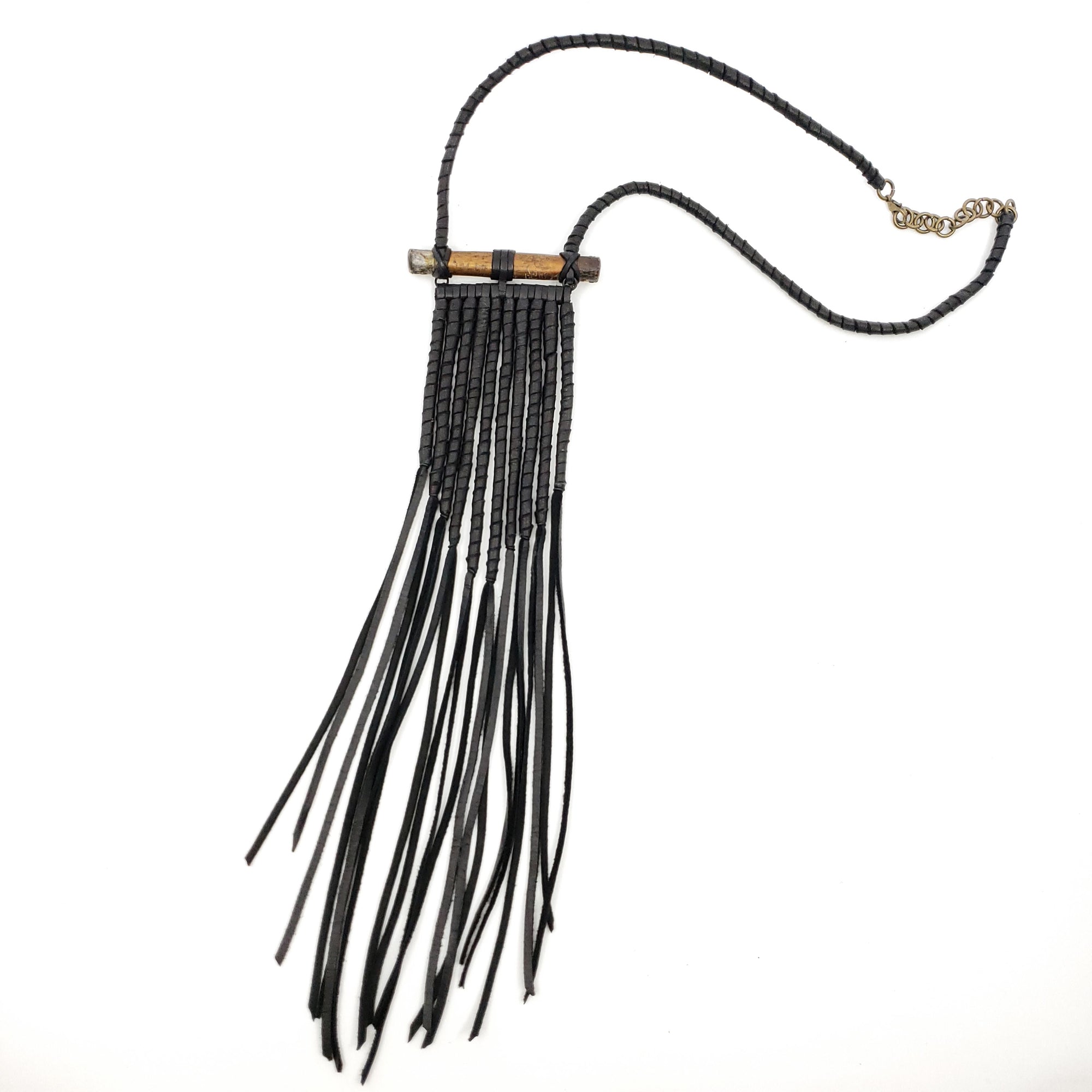 Coil x Fringe | Copper Tone Metal Bar Necklace