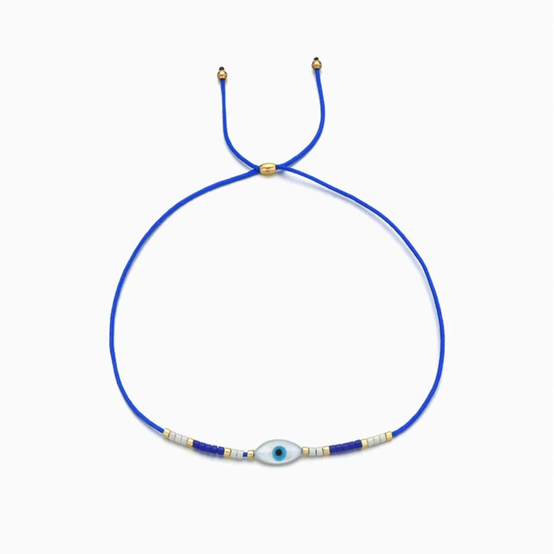 Evil Eye Cord Bracelet | Blue